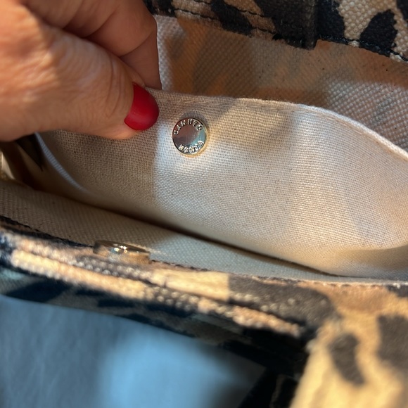 Vince Camuto Oriel Canvas Small Tote Leopard Print - Picture 14 of 16
